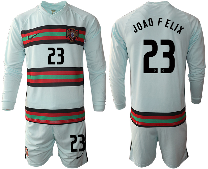Men 2021 European Cup Portugal away Long sleeve #23 soccer jerseys